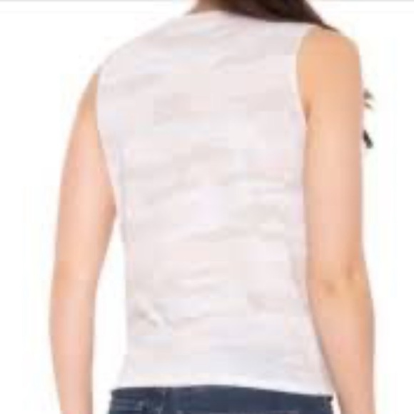 NWT Lucky Brand Peach Tan Camo Tie Front Tank Top V Neck - Picture 2 of 12